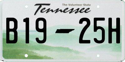 TN license plate B1925H