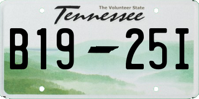 TN license plate B1925I