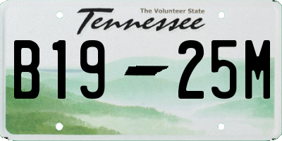 TN license plate B1925M