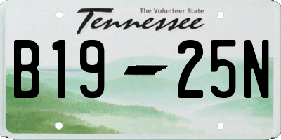 TN license plate B1925N
