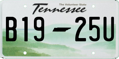 TN license plate B1925U