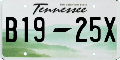 TN license plate B1925X