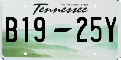 TN license plate B1925Y