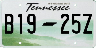 TN license plate B1925Z