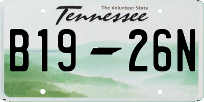 TN license plate B1926N