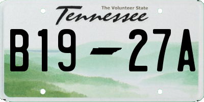 TN license plate B1927A