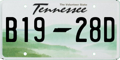 TN license plate B1928D