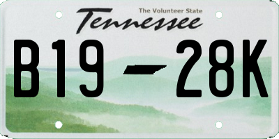 TN license plate B1928K