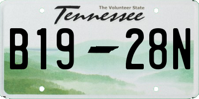 TN license plate B1928N
