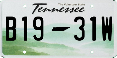 TN license plate B1931W