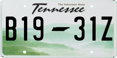 TN license plate B1931Z