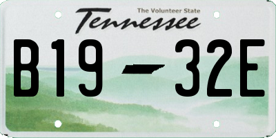 TN license plate B1932E