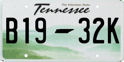 TN license plate B1932K