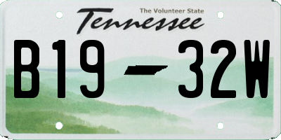TN license plate B1932W