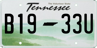TN license plate B1933U