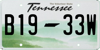 TN license plate B1933W