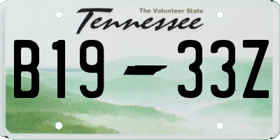TN license plate B1933Z