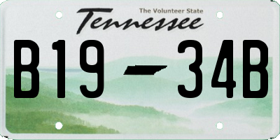 TN license plate B1934B