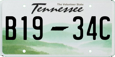 TN license plate B1934C
