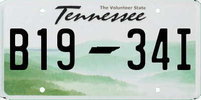 TN license plate B1934I