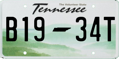 TN license plate B1934T