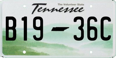 TN license plate B1936C
