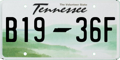 TN license plate B1936F