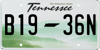 TN license plate B1936N
