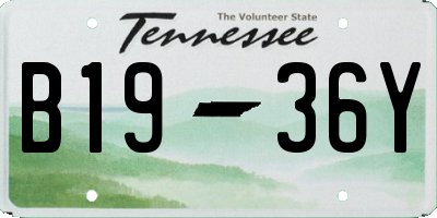 TN license plate B1936Y