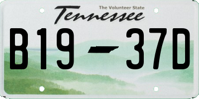 TN license plate B1937D