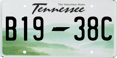 TN license plate B1938C