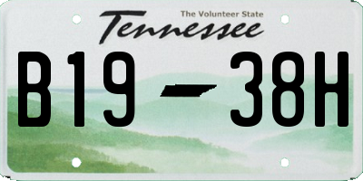 TN license plate B1938H