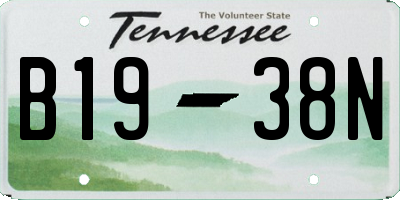 TN license plate B1938N