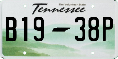 TN license plate B1938P