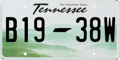 TN license plate B1938W