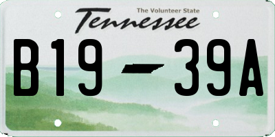 TN license plate B1939A