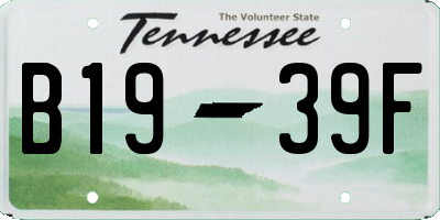 TN license plate B1939F