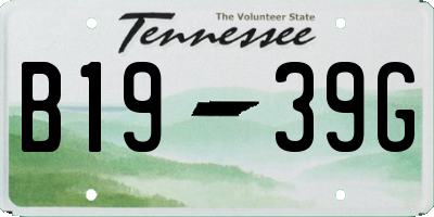 TN license plate B1939G