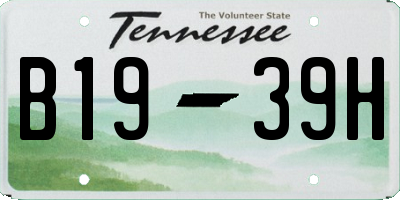 TN license plate B1939H