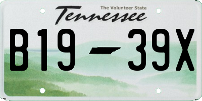 TN license plate B1939X
