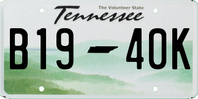 TN license plate B1940K