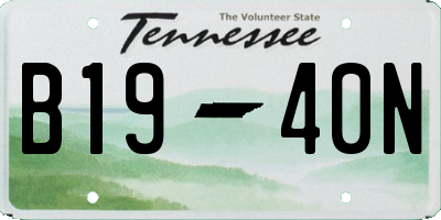 TN license plate B1940N