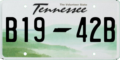 TN license plate B1942B