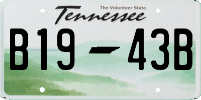TN license plate B1943B