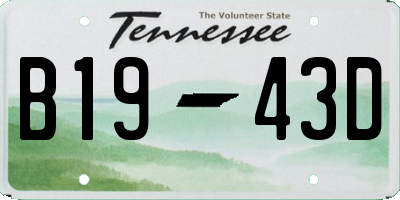 TN license plate B1943D