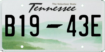 TN license plate B1943E