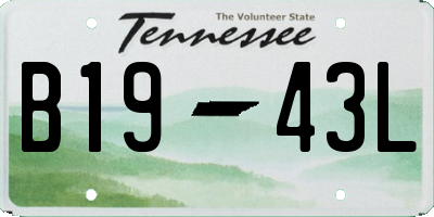 TN license plate B1943L