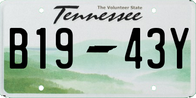 TN license plate B1943Y