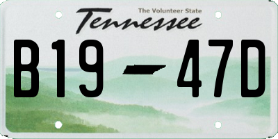 TN license plate B1947D