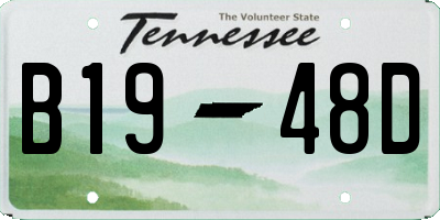 TN license plate B1948D